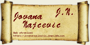 Jovana Najčević vizit kartica